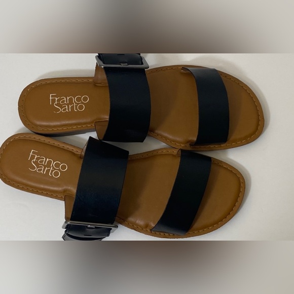 Franco Sarto Pre-Owned Gainer Black Sandals Size 8.5 - Picture 3 of 8